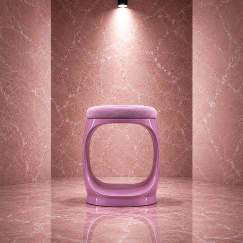 Современный табурет - SIGNET RING B10006 LILAC - Softicated - из бархата / с основанием из полиуретана / обитый
