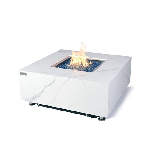 Газовая садовая жаровня - ELEMENTI PLUS - BIANCO - ELEMENTI - из металла / из фарфора / квадратная