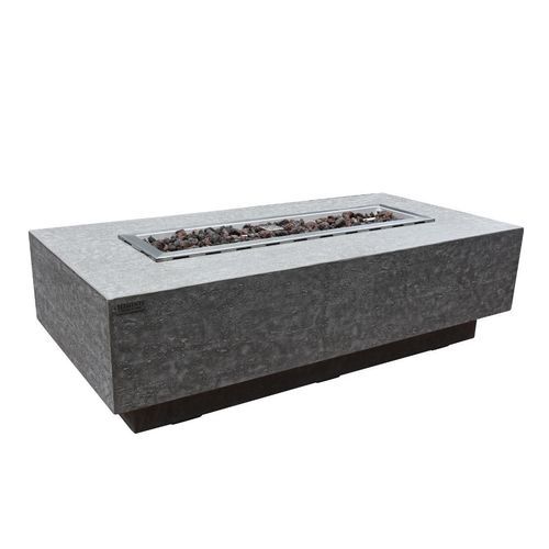 Газовая садовая жаровня - KINGSALE - ELEMENTI - из бетона / из стекла / прямоугольная