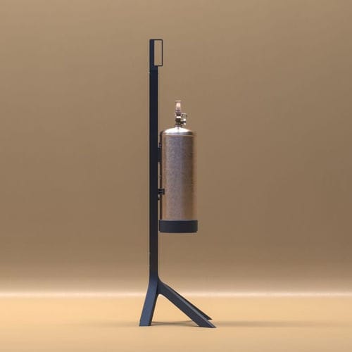Стойка для огнетушителя из алюминия - LEG - DAKEN SPA - черная / красная / отдельностоящая