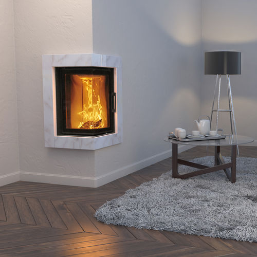 Закрытая топка на дровах - 38X38X57 K 2.0 - AUSTROFLAMM - угловая / из металла / из стекла