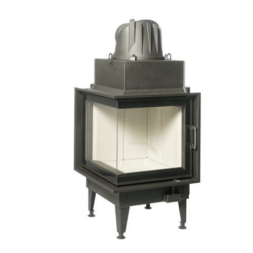 Закрытая топка на дровах - 55x55x51 K 2.0 - AUSTROFLAMM - угловая / из металла / из стекла