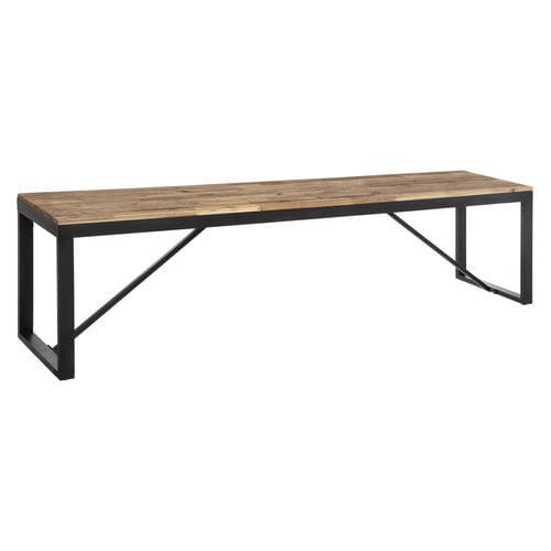 Современная скамейка - EDEN - TRUST MOBILIER - из акации / из металла / без спинки