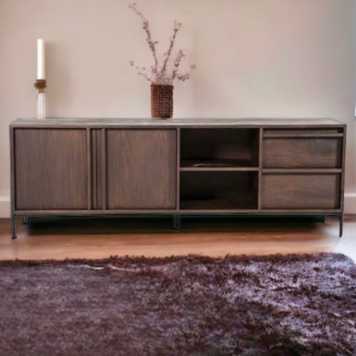 Современная тумба под телевизор - JIMMY - TRUST MOBILIER - с выдвижными ящиками / со встроенным ящиком / из дерева