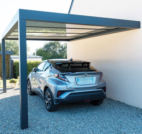 Навес для автомобиля по индивидуальному заказу - carport - SI TECH INDUSTRIE - из алюминия / из стекла / 1 место