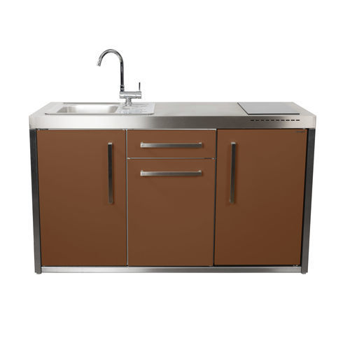 Малая мини-кухня - MO 150 S - Stengel Steel Concept GmbH - из металла / с ручками / для наружного применения