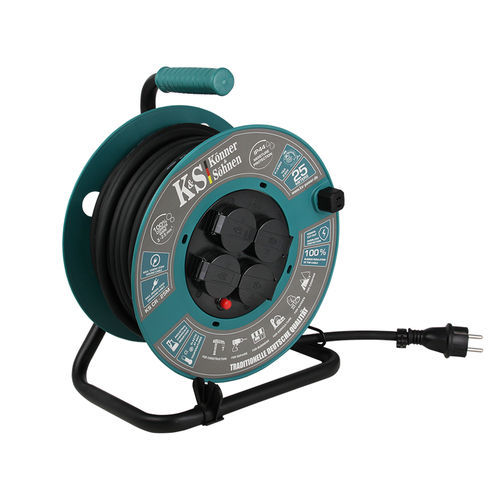 Кабельный барабан 4 гнезда - KS CR-25M - DIMAX International GmbH - ручной / IP44 / 3G 1,5 мм