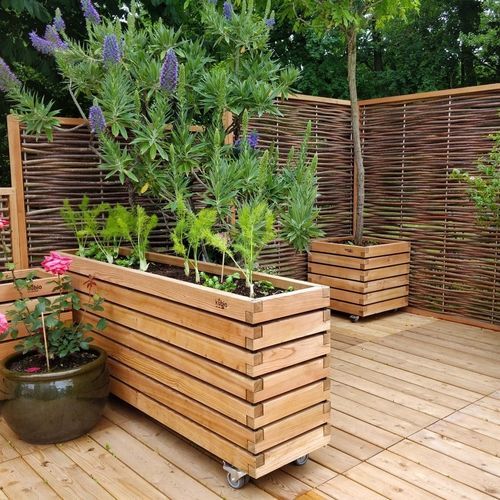 Кадка для садовых растений из лиственницы - Gartenfrosch GmbH - из промасленной древесины / прямоугольная / квадратная