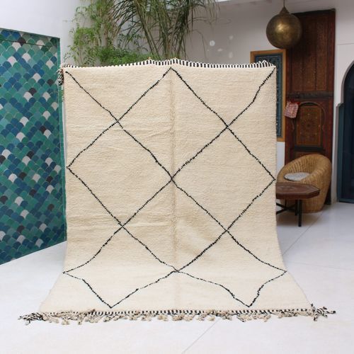 Современный ковер - Beni Ourain - MUSMUS RUGS - c геометрическим рисунком / из шерсти / прямоугольный