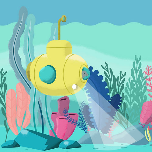 Интерактивный обои - DEEP SEA WALL ART  - Play 9 Studios - современный / в цветочек / природный мотив