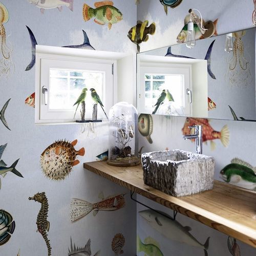 Современный обои - Under the sea - SPAGHETTIWALL - из целлюлозного волокна / из нетканых материалов / с рисунком животных