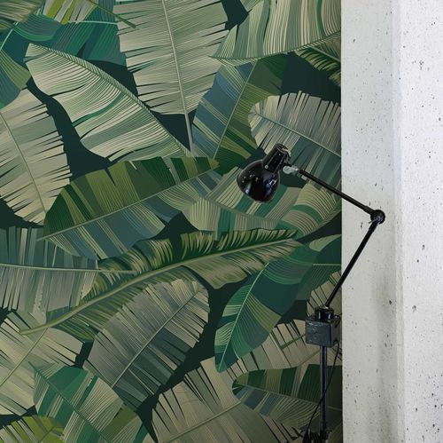 Современный обои - Think it Green - SPAGHETTIWALL - из нетканых материалов / в цветочек / зеленый