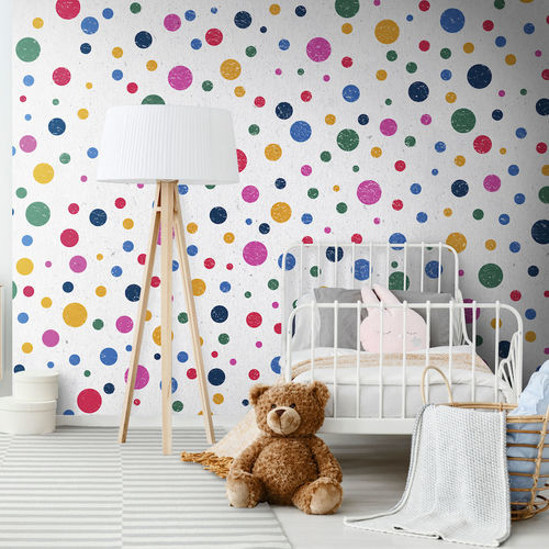 Современный обои - Happy Dots - SPAGHETTIWALL - из целлюлозного волокна / из нетканых материалов / с рисунком
