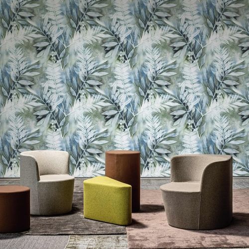 Современный обои - Leaf on Leaf - SPAGHETTIWALL - из целлюлозного волокна / из нетканых материалов / в цветочек