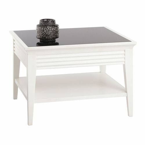 Классический вспомогательный столик - 3233 Luna - Bordini arredamenti - из фанерованной древесины / из вишневого дерева / из закаленного стекла