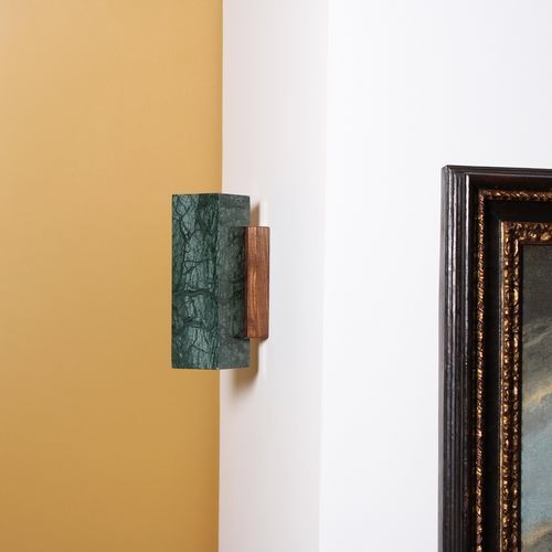 Современный настенный светильник - KALI square - Baccaris - для интерьера / из дерева / из мрамора