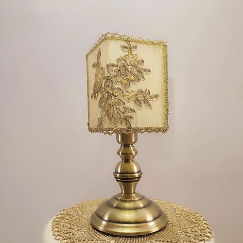 Настольная лампа - Male 04 - DelightLamps - из латуни / из ткани / ар-деко