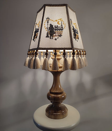 Настольная лампа - New Jersey 03 - DelightLamps - из ткани / из лакированной древесины / классическая