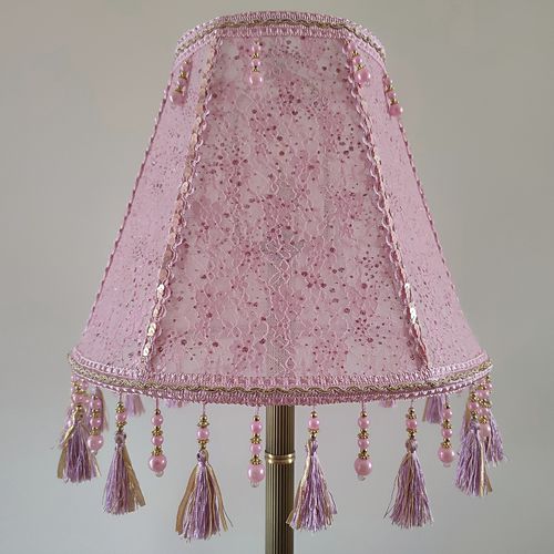 Классический абажур - Pink - DelightLamps - из ткани / ручной работы