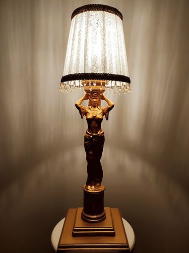 Настольная лампа - Monte Carlo 03 - DelightLamps - из ткани / из дерева / винтаж