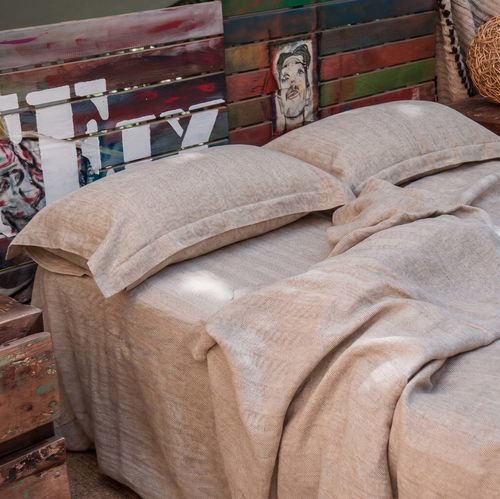 Постельное белье из льна - COMPLETE HERRINGBONE NATURAL MELANGE - dELENZO LINEN FROM EUROPE S.L