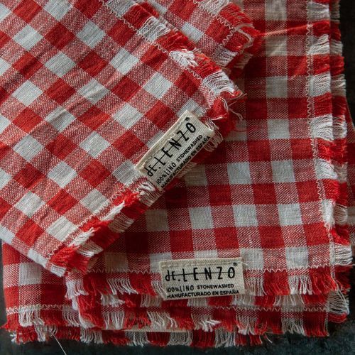 Столовая салфетка из льна - VICHY FRINGES - dELENZO LINEN FROM EUROPE S.L - с рисунком / в клетку / бытового применения