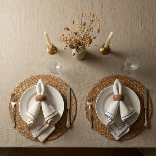 Столовая салфетка к ужину - WITH MIXED HEMSTITCHES - dELENZO LINEN FROM EUROPE S.L - для коктейлей / из льна / однотонная