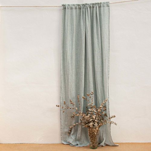 Штора со складками - GREEN - dELENZO LINEN FROM EUROPE S.L - однотонная / из льна