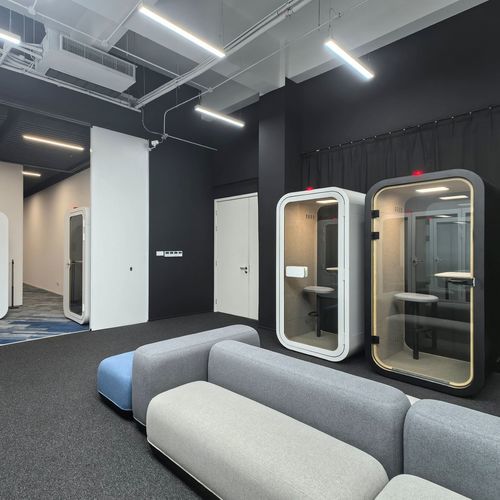 Акустическая рабочий стол POD - DAWN COMPACT - Dancoo Acoustic Pods Manufacturing Co.,Ltd. - регулируемая / эргономичная / с системой видеоконференцсвязи
