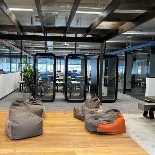 Акустическая рабочий стол POD - V - Dancoo Acoustic Pods Manufacturing Co.,Ltd. - эргономичная / USB / со встроенным светодиодным светильником