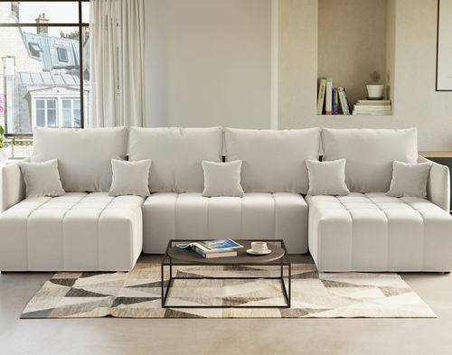 Диван кровать - PETRA : 1260BEI - Best Mobilier - полукруглый / современный / из бархата