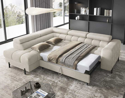 Угловой диван - ELISA: 2977BEI - Best Mobilier - кровать / современный / из ткани