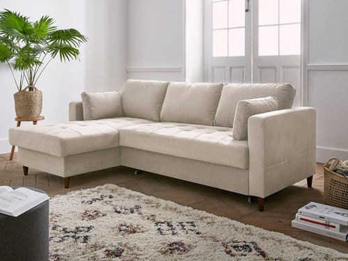 Угловой диван - Anna: 785BEI - Best Mobilier - кровать / современный / из бархата