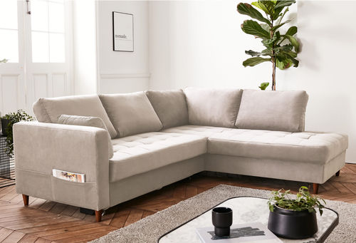 Угловой диван - ANNA: 822BEI - Best Mobilier - кровать / современный / из бархата