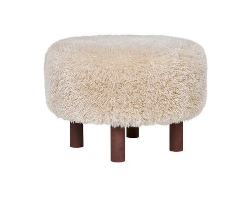 Современный пуф - MANI - Best Mobilier - из экологического меха / круглый / бежевый