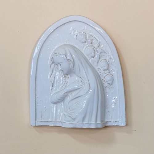 Скульптура из глазированной керамики - Madonna  - cestenoli srl - ручной работы / Сделано в Италии / настенная