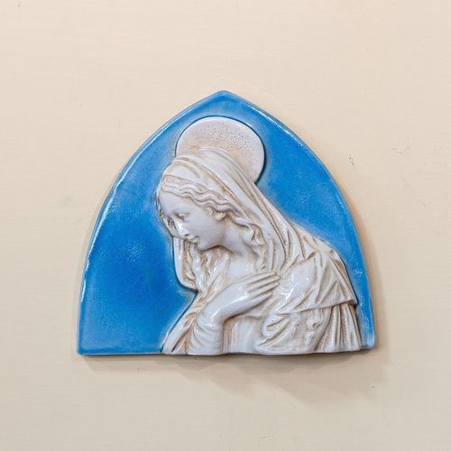 Скульптура из глазированной керамики - Madonna Piccola - cestenoli srl - ручной работы / Сделано в Италии / настенная