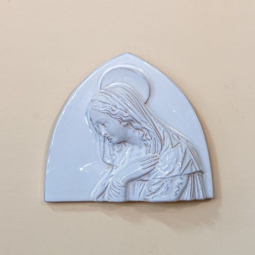 Скульптура из глазированной керамики - Madonna Piccola - cestenoli srl - ручной работы / Сделано в Италии / настенная