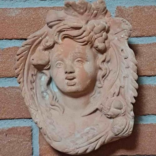 Скульптура из терракоты - Maschera Autunno - cestenoli srl - для наружного применения / ручной работы / Сделано в Италии
