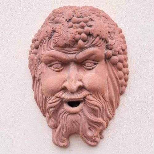 Скульптура из терракоты - Maschera Bacco - cestenoli srl - для наружного применения / ручной работы / Сделано в Италии