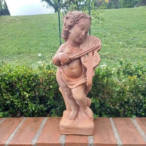 Скульптура из терракоты - Putto Musicante con Violino - cestenoli srl - для наружного применения / ручной работы / садовая
