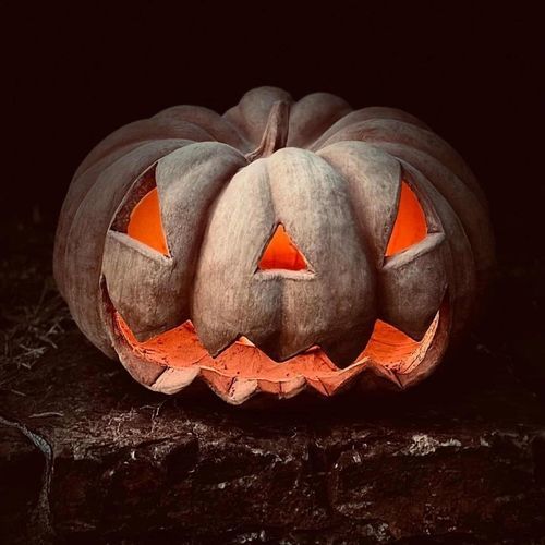 Напольная лампа - Zucca di Halloween - cestenoli srl - из терракоты / уникальный дизайн / автономный блок