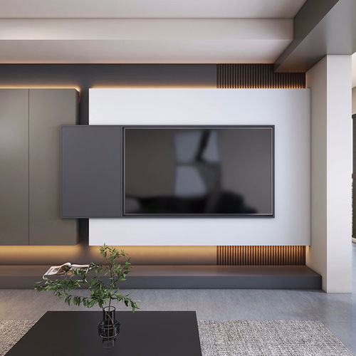 Современная тумба под телевизор - DFD-BE-09 - Dief Flooring - низкая тумба под телевизор / на заказ / со скрытым кабелем