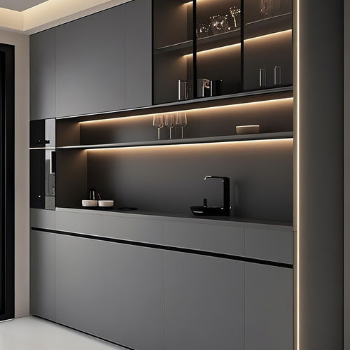 Современный буфет - DFD-SI-05 - Dief Flooring - из дерева / из стекла / с полкой