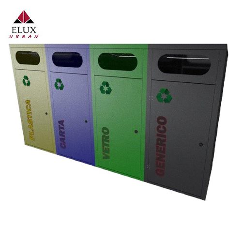 Мусорный контейнер из гальванизированной стали - ECO 685 - Elux srl - из стали, покрытой порошком / для наружного применения / напольное крепление
