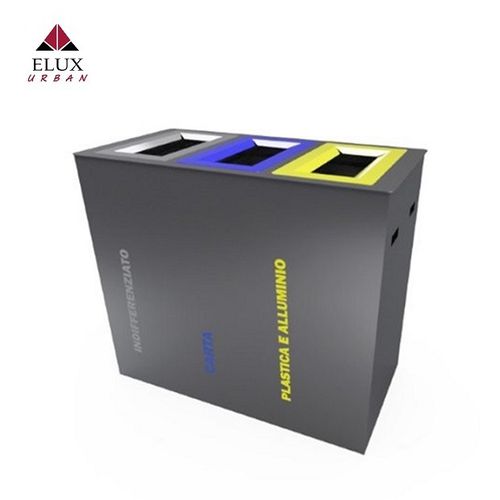 Мусорный контейнер из гальванизированной стали - COURMAYEUR 698/3 - Elux srl - из стали, покрытой порошком / для наружного применения / для интерьера