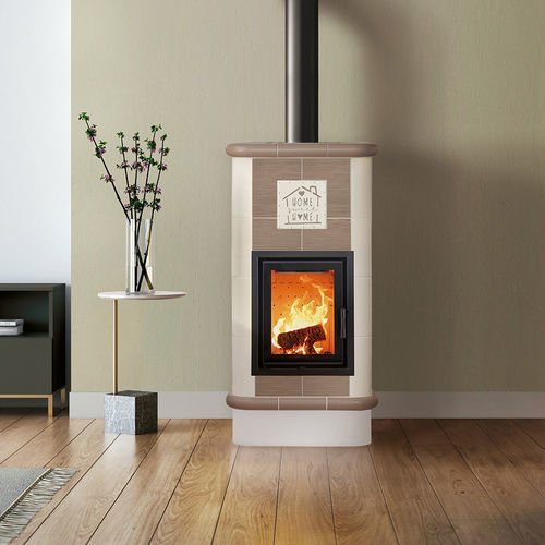 Печь-камин на дровах - QUADRA 4 LEVELS - Cerampiù Srl - 8 кВ / смешанного типа / напольная