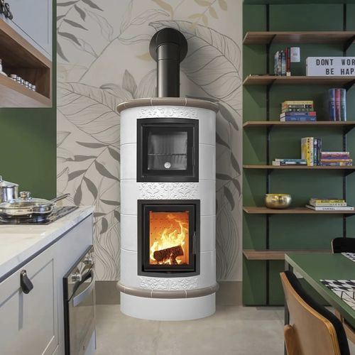 Печь-камин на дровах - GOURMET - Cerampiù Srl - электрическая / 8 кВ / многотопливная