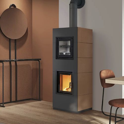 Печь-камин на дровах - COOK - Cerampiù Srl - электрическая / 8 кВ / многотопливная