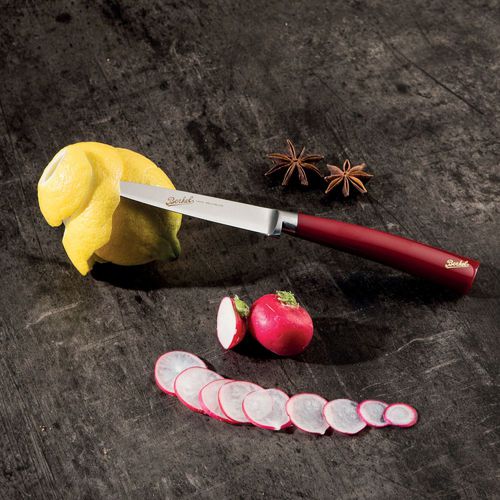 Нож для чистки овощей и фруктов с рукояткой из смолы - ELEGANCE 11 RED  - Berkel - с лезвием из нержавеющей стали